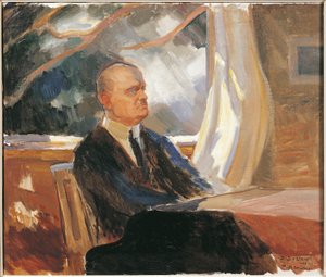 Finnland, Turku, Porträt von Jean Christian Julius Sibelius