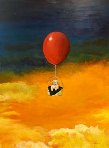 Fliegender Welpenballon von Tom Blood