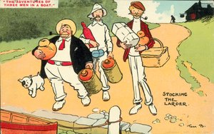 Drei Männer in einem Boot