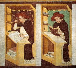 Dominikanermönche, Detail aus dem Zyklus der vierzig berühmten Mitglieder des Dominikanerordens von Tomaso da (late 15th century) Modena