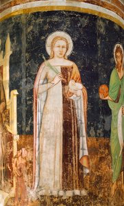 Heilige Agnes, Fresko, Kirche San Nicolo, Treviso von Tomaso da (late 15th century) Modena