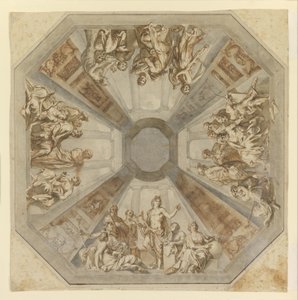 Studie für den Triumph des Apollo für die Decke der Sala delle Muse, Museo Pio-Clementino, Vatikan von Tommaso Conca