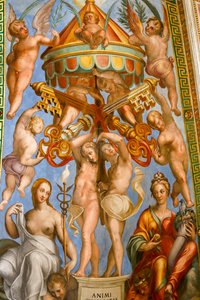 Die Decke der Halle von Konstantin, (Detail) von Tommaso Laureti
