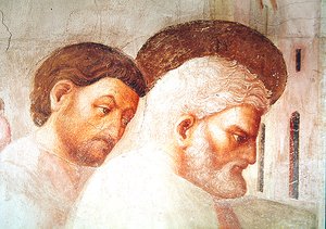 Detail des Kopfes von St. Peter, aus der Auferweckung der Tabitha, ca. 1427