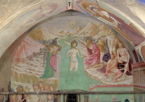 Die Taufe Christi, aus dem Zyklus des Lebens von Johannes dem Täufer