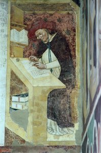 Hugues de Provence an seinem Schreibtisch, aus dem Zyklus "Vierzig berühmte Mitglieder des Dominikanerordens" im Kapitelsaal 1342 von Tommaso da Modena