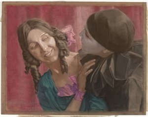 Tänzerinnen Lili Green (links) und Margaret Walker (rechts, als Pierrot) in einer Choreografie zu Musik von La Valse von Chopin von Ton Blom