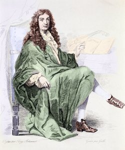 Porträt von Giovanni Battista Lulli oder Jean-Baptiste Lully (1632-1687), Komponist am Hof von König Ludwig XIV. - Gravur (Porträt des Komponisten Jean Baptiste Lully). Private Sammlung von Tony (after) Johannot