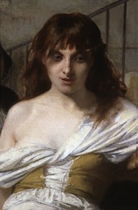 Eine verrückte Frau. Detail von Philippe Pinel befreit die Geisteskranken in La Salpêtrière