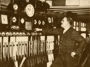 Aufzeichnung des täglichen Zeitsignals am Liverpool Street Bahnhof, London und Nordostbahn, 1930