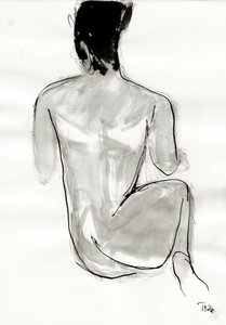 Ruhende Figur Zeichnung von Tore Bahnson