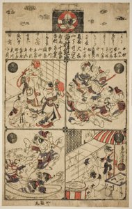 Ein Plakat für das Ichimura-Theater (Ichimuraza tsuji banzuke) von Torii Kiyomasu II