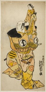 Der Schauspieler Sawamura Sojuro I als Usami no Saburo im Stück "Yukun Yoroi Soga," aufgeführt im Nakamura Theater im ersten Monat, 1736 von Torii Kiyomasu II