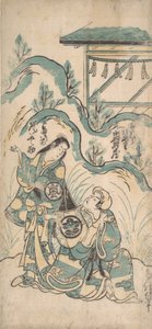 Ichimura Kamezo und Arashi Tomonosuke, ca. 1748 von Torii Kiyomasu I
