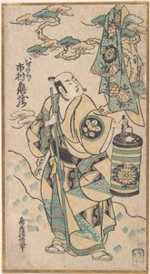 Ichimura Kamezo in der Rolle des Ise no Saburo, ca. 1748 von Torii Kiyomasu I