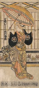 Der Schauspieler Ichimura Uzaemon VIII 1699-1762 als Frau mit Sonnenschirm von Torii Kiyomasu I
