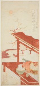 Ono no Komachi wäscht das Schreibbuch von Torii Kiyomitsu I