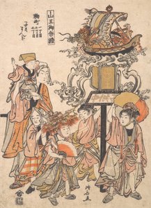 Laternenumzug der Kinder, Kojimachi 1,2, 3-chome Block Association, Sanno Festival, ca. 1780