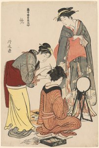 Unterhalter der Tachibana, aus der Serie "Eine Sammlung zeitgenössischer Schönheiten der Vergnügungsviertel (Tosei yuri bijin awase)"