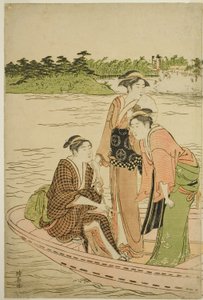 Fähre auf dem Rokugo Fluss