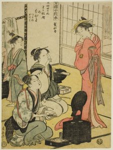 Frisiersalon (Kamibeya), aus der Serie "Zehn Arten von Weihrauch in den Vergnügungsvierteln (Seiro jisshu ko)"