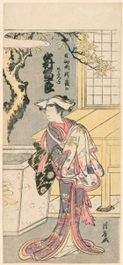 Nakamura Tomijuro I als weiblicher Fuchs in der Szene aus dem Stück Chigo Torii Tobiiri Gitsune (Nakamura Tomijuro no Hyuga no kuni Ubagatake no megitsune)