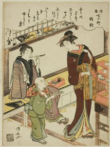 Papagei (Omu), aus der Serie "Schwebende Welt Versionen der Sieben Komachi (Ukiyo Nana Komachi)"