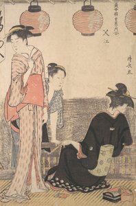 Szene in Nakasu, einem Bezirk von Edo von Torii Kiyonaga