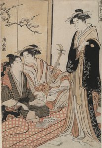 Ein Lied von Kat?-bushi lehren: Musikalische Zeitvertreibe von Torii Kiyonaga