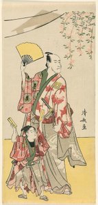 Die Schauspieler Ichikawa Danjuro V und Ichikawa Ebizo IV, aus einem Pentaptychon von elf Schauspielern, die das Fest des Schreins der Soga-Brüder feiern von Torii Kiyonaga