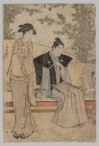 Zwei Liebende (aus der Serie Brokate des Ostens in Mode) von Torii Kiyonaga