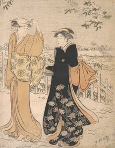 Zwei Frauen auf dem Matsuchi-Hügel, Edo, ca. 1784