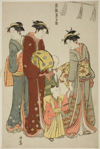 Junge, der zum ersten Mal Hakama trägt, aus der Serie "Ein Brokat östlicher Sitten (Fuzoku Azuma no nishiki)" von Torii Kiyonaga