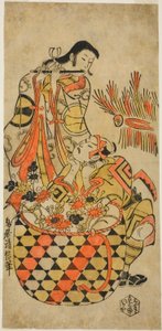 Die Schauspieler Ichikawa Danjuro II und Ichikawa Monnosuke I von Torii Kiyonobu I