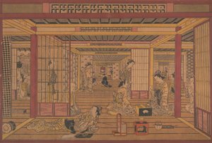 Innenansicht in Yoshiwara von Torii Kiyotada