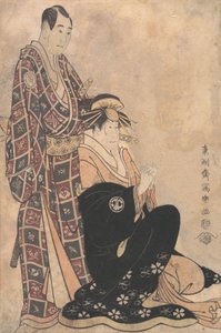 Sagawa Kikunojo III als Kurtisane Katsuragi und Sawamura Sojuro von Toshusai Sharaku