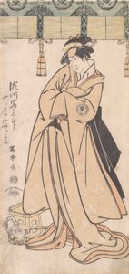 Der Schauspieler Segawa Tomisaburo II als die Magd Wakakusa der Otomos, eigentlich Prinz Korehito, ..., 1794-75