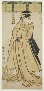 Der Schauspieler Segawa Tomisaburo II als Prinz Korehito in der Gestalt der Magd Wakakusa der Otomo-Familie