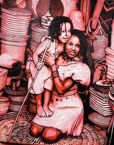 Freudige afrikanische Familie