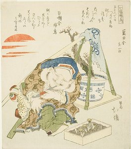Daikoku, aus der Serie "Sieben Glücksgötter (Shichi fuku jin no uchi)" von Totoya Hokkei