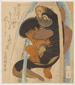 Kintarō kämpft mit dem Riesenkarpfen (Kintarō to Koi)