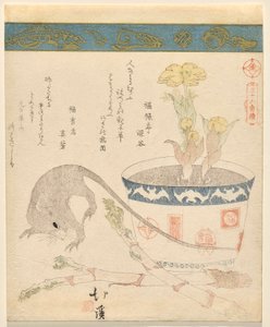 Ratte und Neujahr von Totoya Hokkei