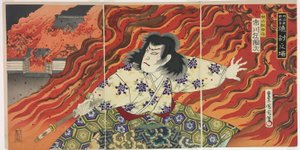 Schauspieler Ichikawa Sadanji I als Akiyama Kii no Kami von Toyohara Kunichika
