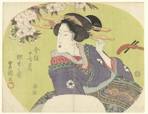 Kurtisane und Shamisen Die modernen zwölf Monate (Serientitel) Imayo junikagetsu (Serientitel auf Objekt) von Toyokuni (II) , Utagawa