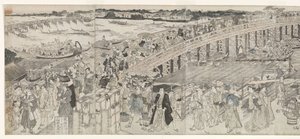 Genießen der Abendbrise an der Ryogoku-Brücke