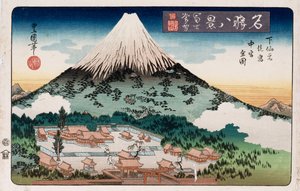 Klärendes Wetter, Enoshima, aus der Serie "Acht Ansichten berühmter Orte" von Toyokuni II