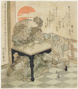 Chinesische Prinzessin an einem Sticktisch, 1828 von Toyota Hokkei