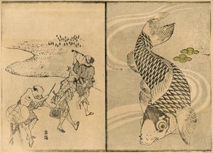 Drei Männer und Karpfen, 1814, 1924
