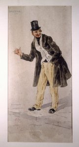 Charakter von Tecoppa, geschaffen von Mailänder Schauspieler Edoardo Ferravilla, Aquarell von Tranquillo Cremona von Tranquillo Cremona