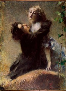 Der Efeu. Ein Mann umarmt eine Frau. von Tranquillo Cremona